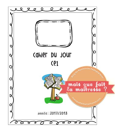 Cahier De Leçon Page De Garde 2017 2018 PAGES DE GARDE CP - La classe de Corinne